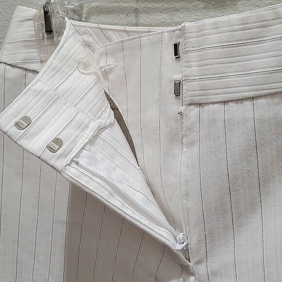 WORTHINGTON CAPRI PANTS, Sz 4, White with Black Strips - Picture 3 of 13